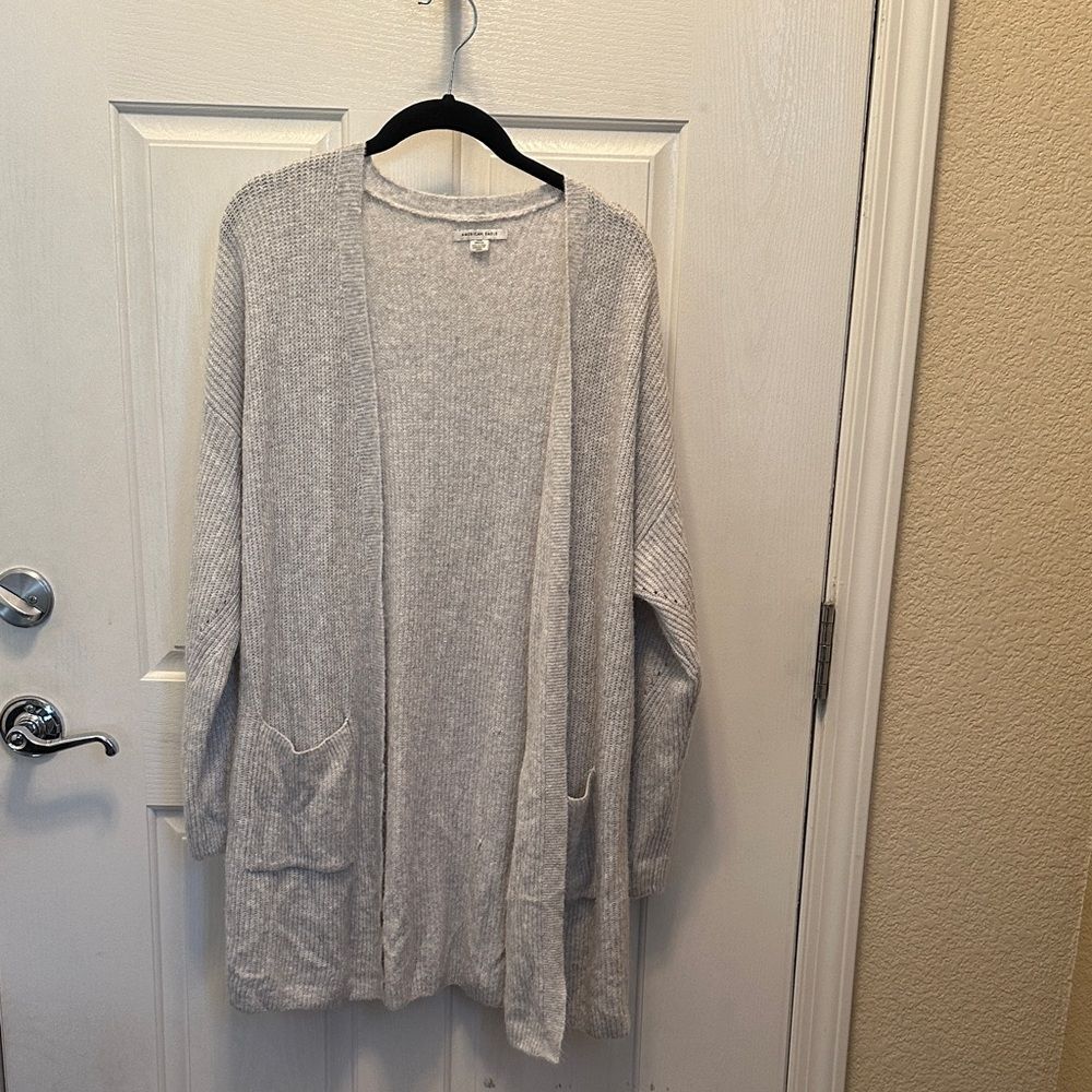 American Eagle Outfitters Light Gray Cardigan